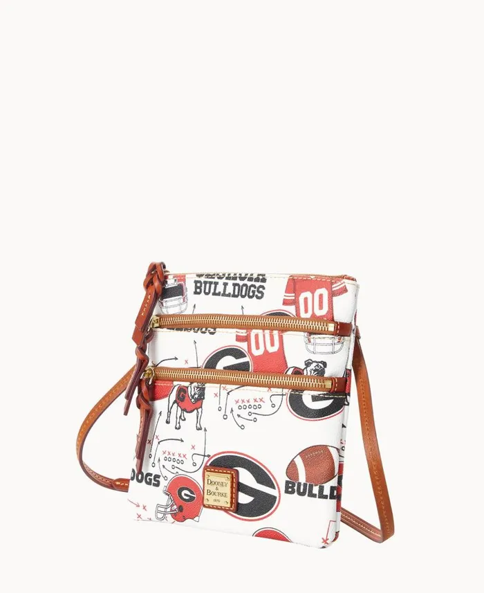 Dooney and Bourke Collegiate University Of Georgia N S Triple Zip Crossbody Georgia WomenMen Crossbodies Dooney and Bourke Collegiate University Of Georgia N S Triple Zip Crossbody Georgia WomenMen Crossbodies
