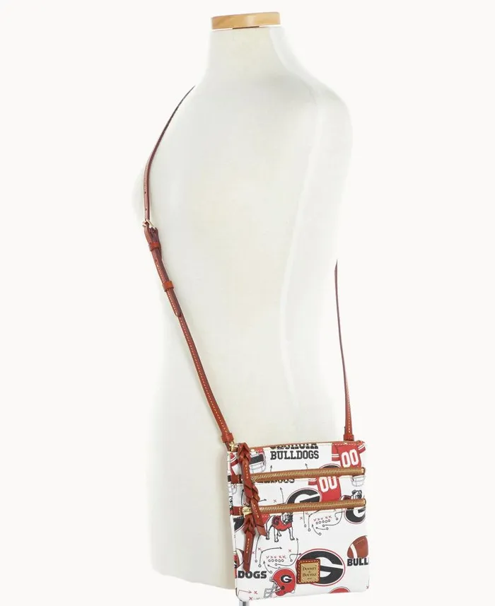 Dooney and Bourke Collegiate University Of Georgia N S Triple Zip Crossbody Georgia WomenMen Crossbodies Dooney and Bourke Collegiate University Of Georgia N S Triple Zip Crossbody Georgia WomenMen Crossbodies