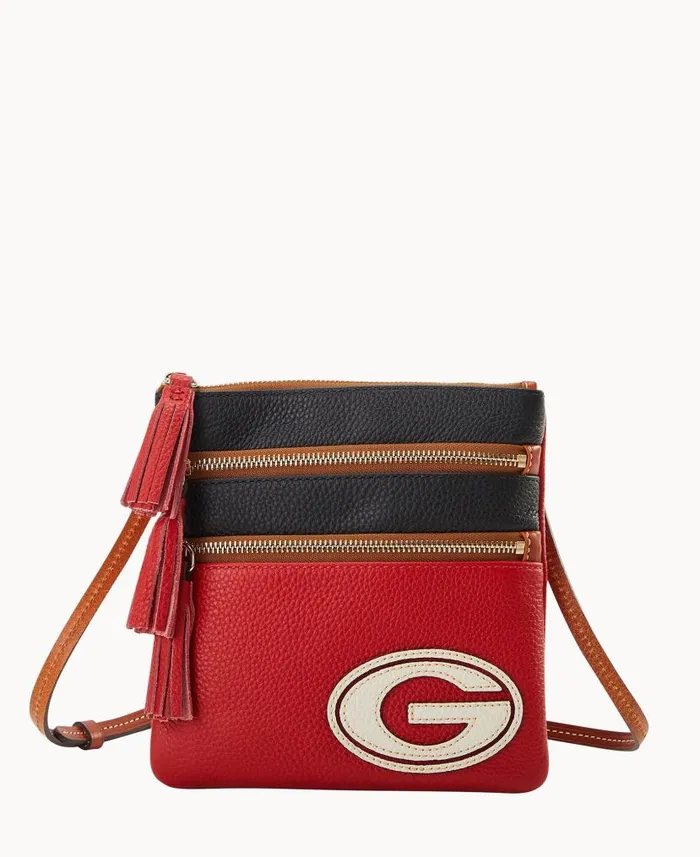 Dooney and Bourke Collegiate University Of Georgia Triple Zip Crossbody University Of Georgia WomenMen Crossbodies Dooney and Bourke Collegiate University Of Georgia Triple Zip Crossbody University Of Georgia WomenMen Crossbodies