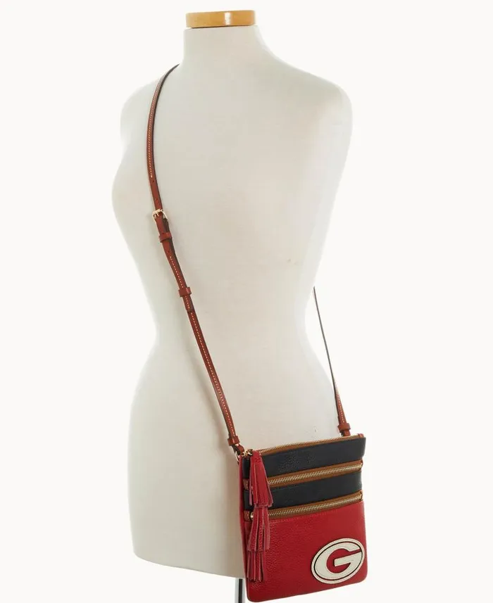 Dooney and Bourke Collegiate University Of Georgia Triple Zip Crossbody University Of Georgia WomenMen Crossbodies Dooney and Bourke Collegiate University Of Georgia Triple Zip Crossbody University Of Georgia WomenMen Crossbodies