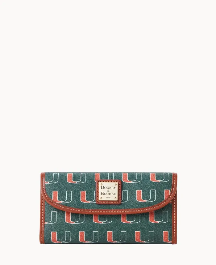 Dooney and Bourke Collegiate University Of Miami Continental Clutch U Of Miami WomenMen Wallets Dooney and Bourke Collegiate University Of Miami Continental Clutch U Of Miami WomenMen Wallets