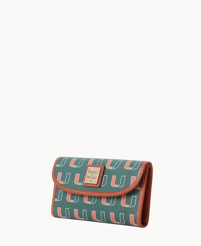 Dooney and Bourke Collegiate University Of Miami Continental Clutch U Of Miami WomenMen Wallets Dooney and Bourke Collegiate University Of Miami Continental Clutch U Of Miami WomenMen Wallets