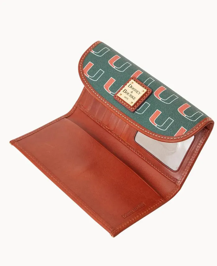Dooney and Bourke Collegiate University Of Miami Continental Clutch U Of Miami WomenMen Wallets Dooney and Bourke Collegiate University Of Miami Continental Clutch U Of Miami WomenMen Wallets