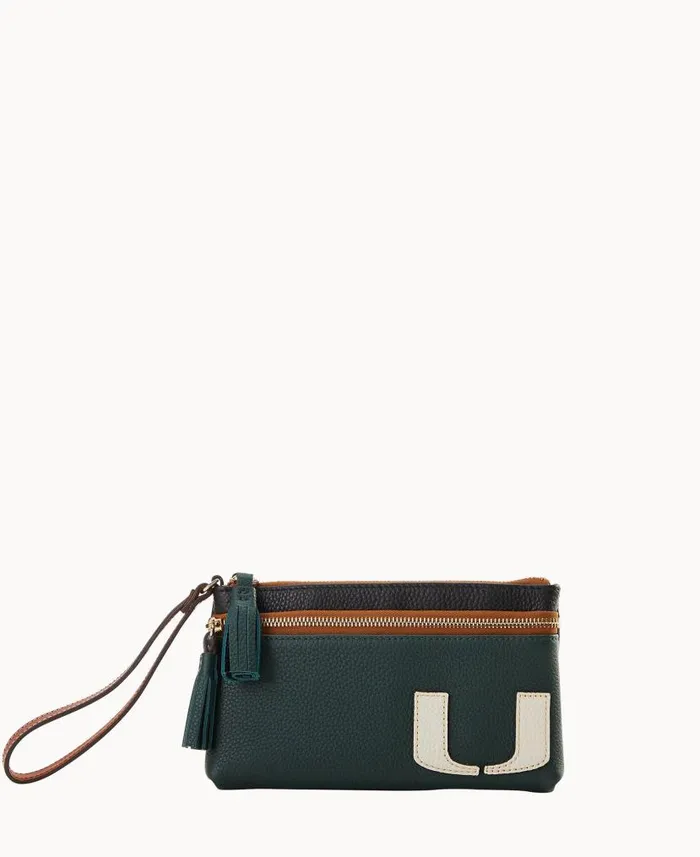 Dooney and Bourke Collegiate University Of Miami Double Zip Wristlet University Of Miami WomenMen Wallets Dooney and Bourke Collegiate University Of Miami Double Zip Wristlet University Of Miami WomenMen Wallets