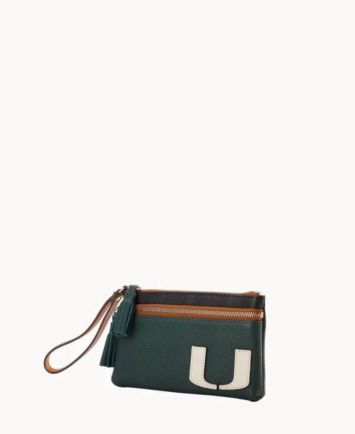 Dooney and Bourke Collegiate University Of Miami Double Zip Wristlet University Of Miami WomenMen Wallets Dooney and Bourke Collegiate University Of Miami Double Zip Wristlet University Of Miami WomenMen Wallets