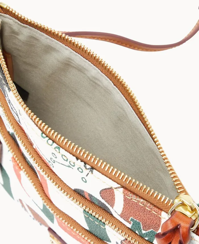 Dooney and Bourke Collegiate University Of Miami N S Triple Zip Crossbody U Of Miami WomenMen Crossbodies Dooney and Bourke Collegiate University Of Miami N S Triple Zip Crossbody U Of Miami WomenMen Crossbodies