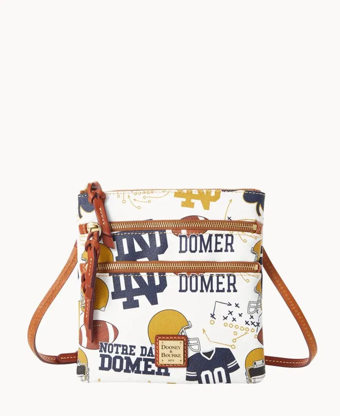 Dooney and Bourke Collegiate University Of Notre Dame N S Triple Zip Crossbody Notre Dame WomenMen Crossbodies Dooney and Bourke Collegiate University Of Notre Dame N S Triple Zip Crossbody Notre Dame WomenMen Crossbodies