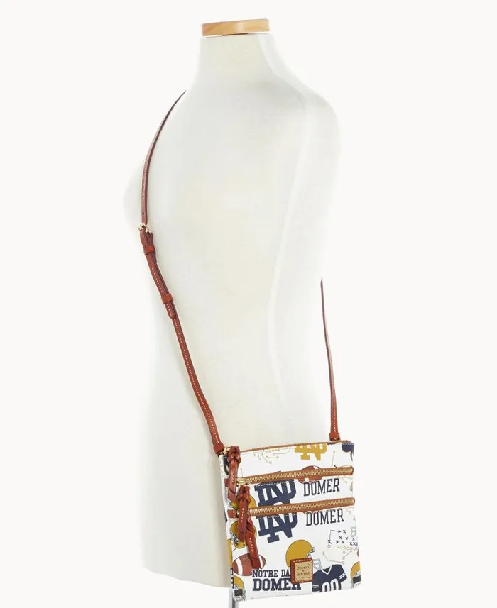 Dooney and Bourke Collegiate University Of Notre Dame N S Triple Zip Crossbody Notre Dame WomenMen Crossbodies Dooney and Bourke Collegiate University Of Notre Dame N S Triple Zip Crossbody Notre Dame WomenMen Crossbodies