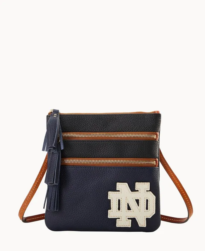 Dooney and Bourke Collegiate University Of Notre Dame Triple Zip Crossbody University Of Notre Dame WomenMen Crossbodies Dooney and Bourke Collegiate University Of Notre Dame Triple Zip Crossbody University Of Notre Dame WomenMen Crossbodies