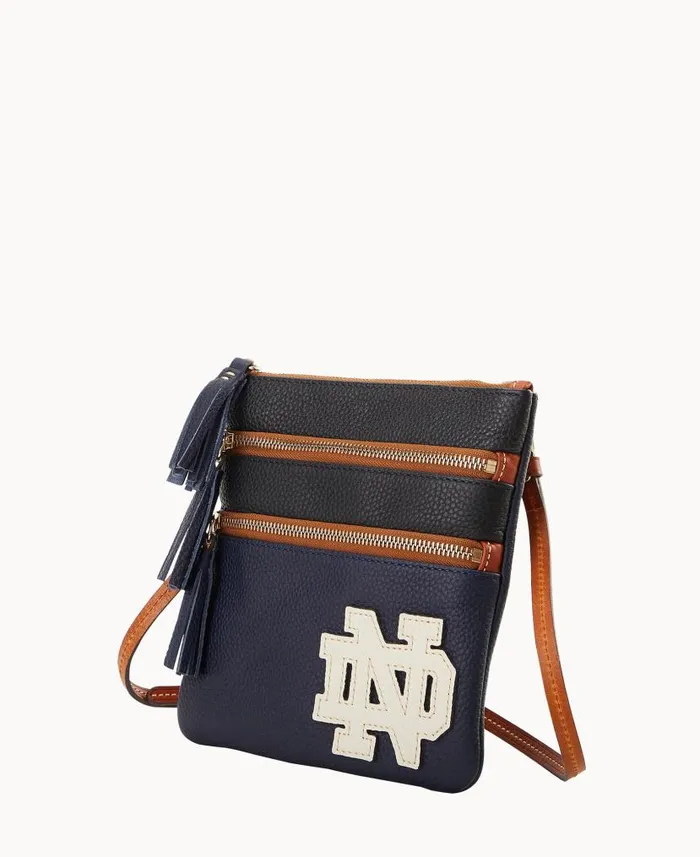 Dooney and Bourke Collegiate University Of Notre Dame Triple Zip Crossbody University Of Notre Dame WomenMen Crossbodies