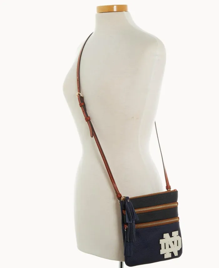 Dooney and Bourke Collegiate University Of Notre Dame Triple Zip Crossbody University Of Notre Dame WomenMen Crossbodies