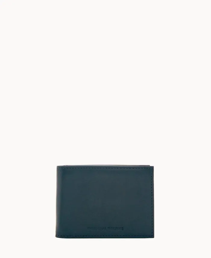 Dooney and Bourke Florentine Billfold With Train Pass Black WomenMen Wallets