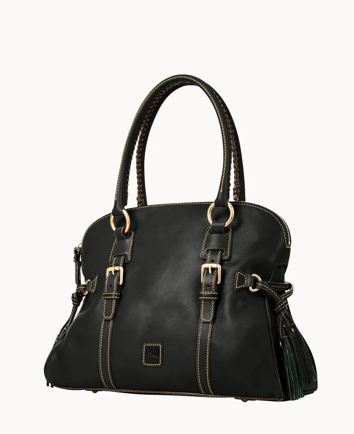 Dooney and Bourke Florentine Domed Buckle Satchel Black Black WomenMen Satchels Dooney and Bourke Florentine Domed Buckle Satchel Black Black WomenMen Satchels