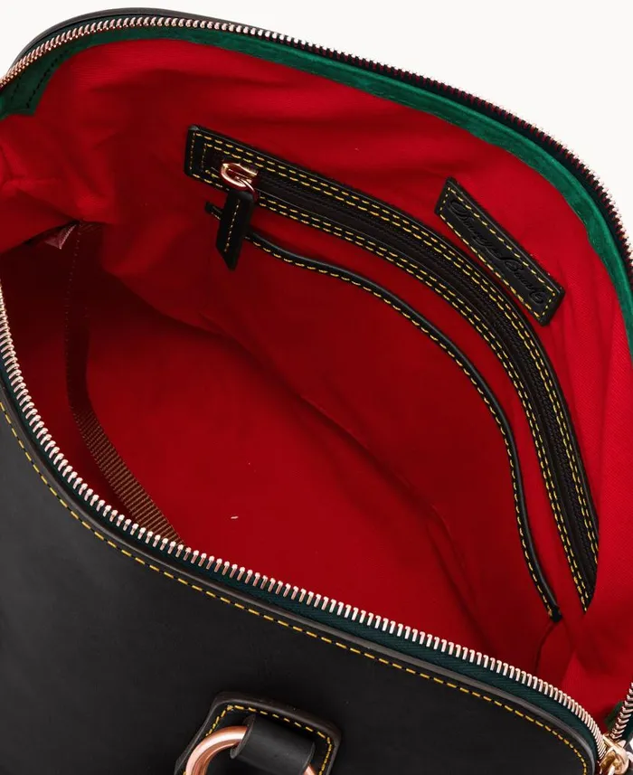 Dooney and Bourke Florentine Domed Buckle Satchel Black Black WomenMen Satchels Dooney and Bourke Florentine Domed Buckle Satchel Black Black WomenMen Satchels