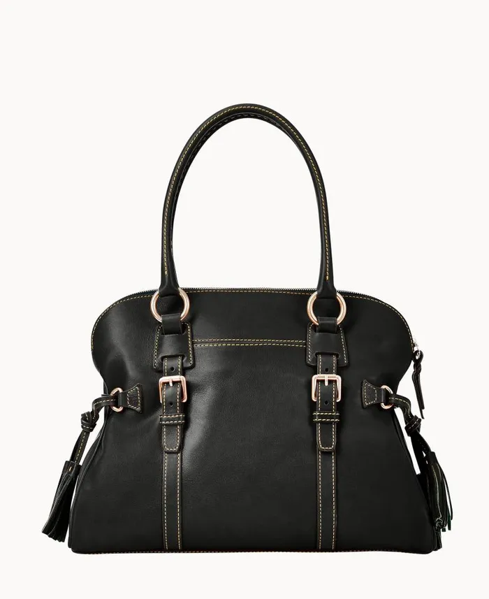 Dooney and Bourke Florentine Domed Buckle Satchel Black Black WomenMen Satchels Dooney and Bourke Florentine Domed Buckle Satchel Black Black WomenMen Satchels