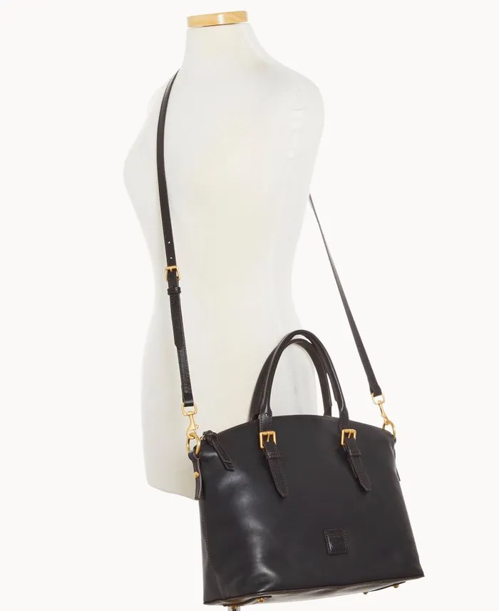 Dooney and Bourke Florentine Domed Satchel Black Black WomenMen Satchels