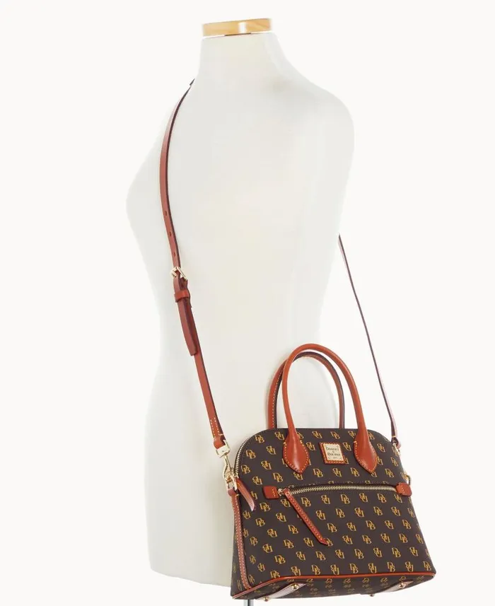 Dooney and Bourke Gretta Domed Satchel Brown Tmoro WomenMen Satchels