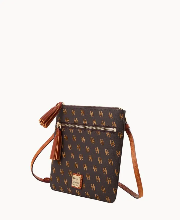 Dooney and Bourke Gretta Double Zip Tassel Crossbody Brown Tmoro WomenMen Crossbodies Dooney and Bourke Gretta Double Zip Tassel Crossbody Brown Tmoro WomenMen Crossbodies