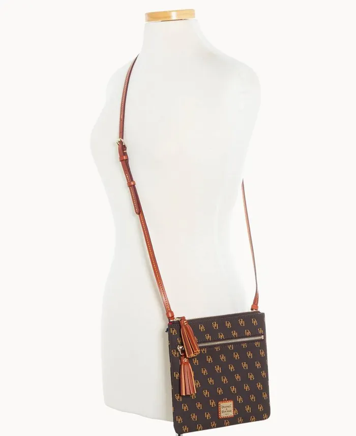 Dooney and Bourke Gretta Double Zip Tassel Crossbody Brown Tmoro WomenMen Crossbodies Dooney and Bourke Gretta Double Zip Tassel Crossbody Brown Tmoro WomenMen Crossbodies