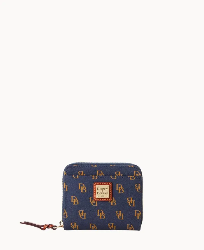 Dooney and Bourke Gretta Small Zip Around Wallet Navy WomenMen Wallets