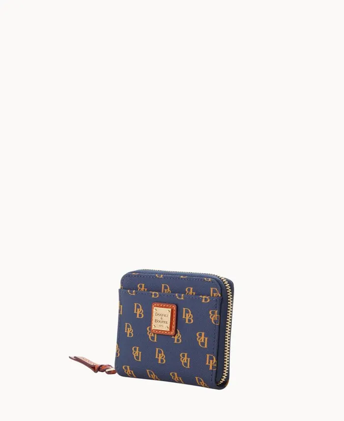 Dooney and Bourke Gretta Small Zip Around Wallet Navy WomenMen Wallets