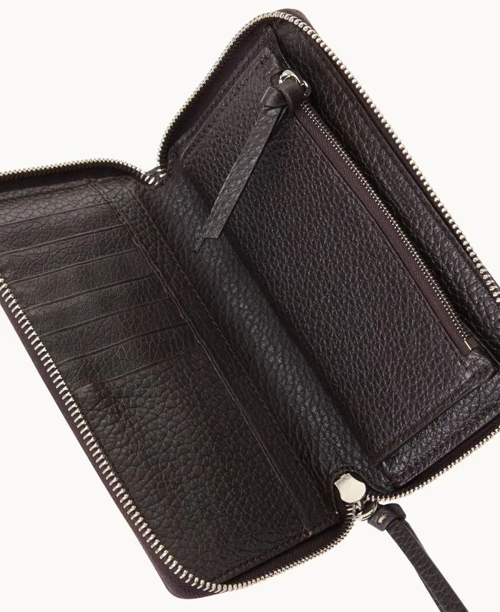 Dooney and Bourke Henrys Zip Around Wristlet Brown Tmoro WomenMen Wallets
