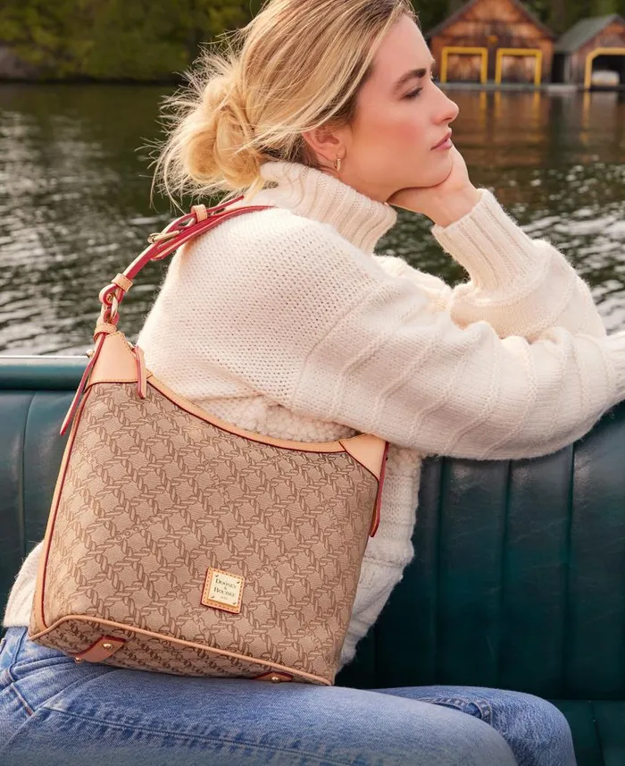 Dooney and Bourke Maritime Hobo Sac Brown WomenMen Shoulder Bags