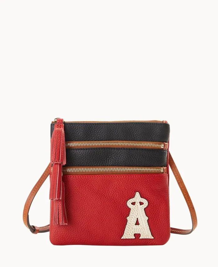 Dooney and Bourke MLB Angels Triple Zip Crossbody Angels WomenMen Crossbodies Dooney and Bourke MLB Angels Triple Zip Crossbody Angels WomenMen Crossbodies