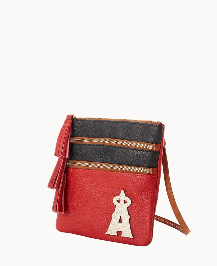 Dooney and Bourke MLB Angels Triple Zip Crossbody Angels WomenMen Crossbodies Dooney and Bourke MLB Angels Triple Zip Crossbody Angels WomenMen Crossbodies