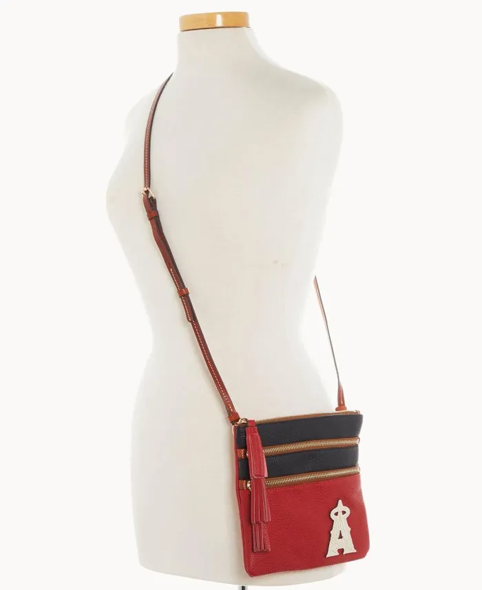 Dooney and Bourke MLB Angels Triple Zip Crossbody Angels WomenMen Crossbodies Dooney and Bourke MLB Angels Triple Zip Crossbody Angels WomenMen Crossbodies