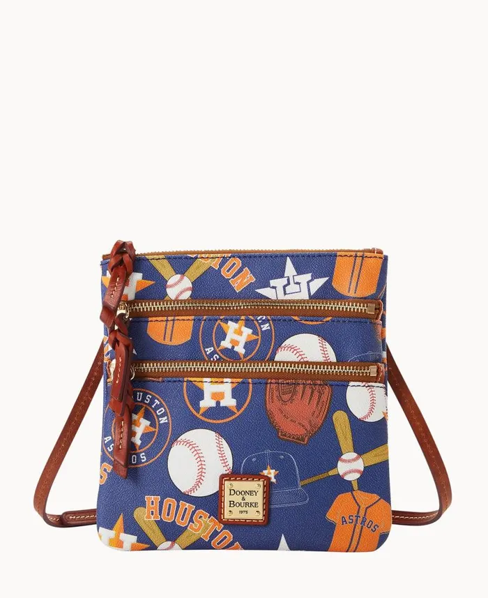 Dooney and Bourke MLB Astros N S Triple Zip Crossbody Astros WomenMen Shoulder Bags Dooney and Bourke MLB Astros N S Triple Zip Crossbody Astros WomenMen Shoulder Bags