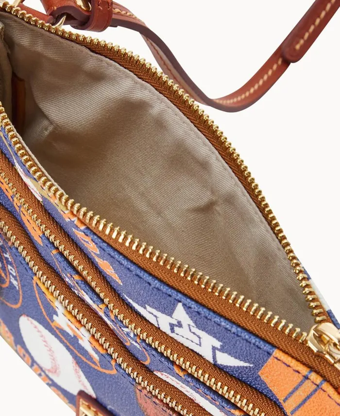 Dooney and Bourke MLB Astros N S Triple Zip Crossbody Astros WomenMen Shoulder Bags