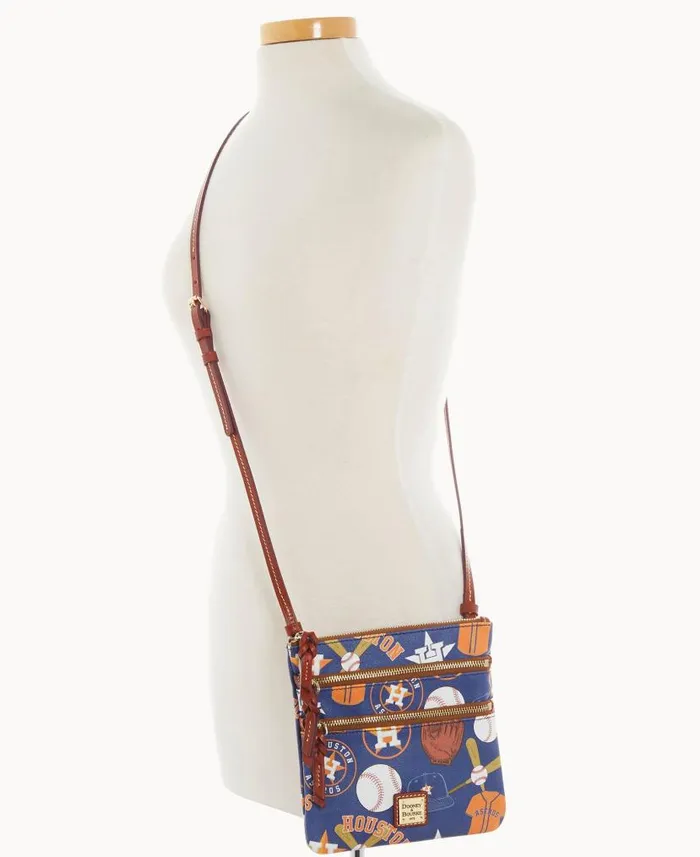 Dooney and Bourke MLB Astros N S Triple Zip Crossbody Astros WomenMen Shoulder Bags