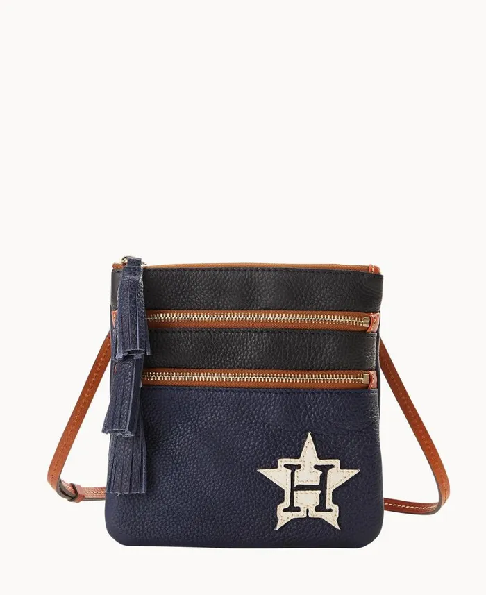 Dooney and Bourke MLB Astros Triple Zip Crossbody Astros WomenMen Crossbodies