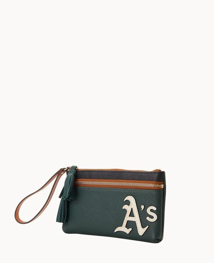 Dooney and Bourke MLB Athletics Double Zip Wristlet Athletics WomenMen Wallets Dooney and Bourke MLB Athletics Double Zip Wristlet Athletics WomenMen Wallets