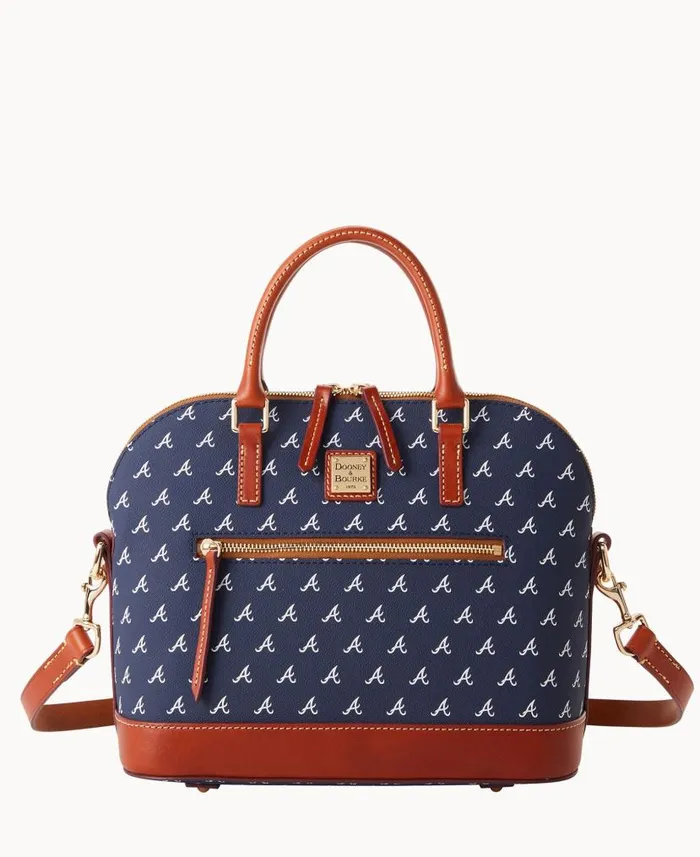 Dooney and Bourke MLB Braves Domed Zip Satchel Braves WomenMen Satchels