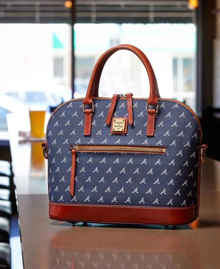 Dooney and Bourke MLB Braves Domed Zip Satchel Braves WomenMen Satchels