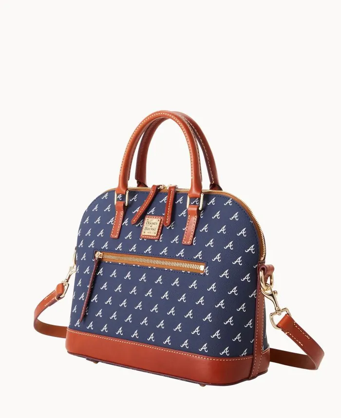 Dooney and Bourke MLB Braves Domed Zip Satchel Braves WomenMen Satchels