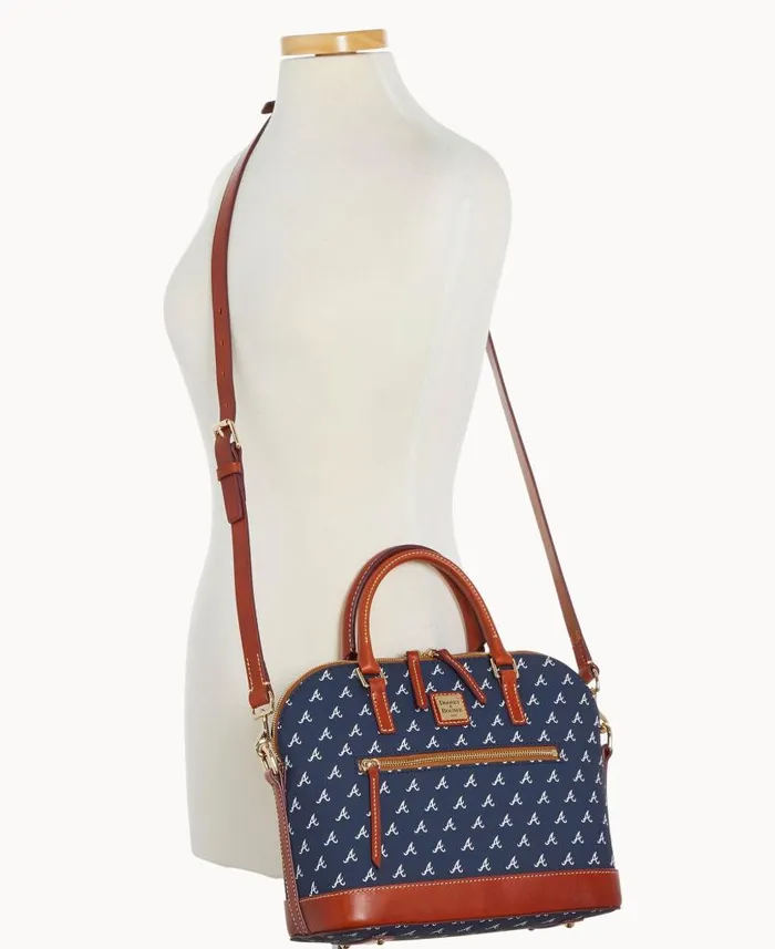 Dooney and Bourke MLB Braves Domed Zip Satchel Braves WomenMen Satchels