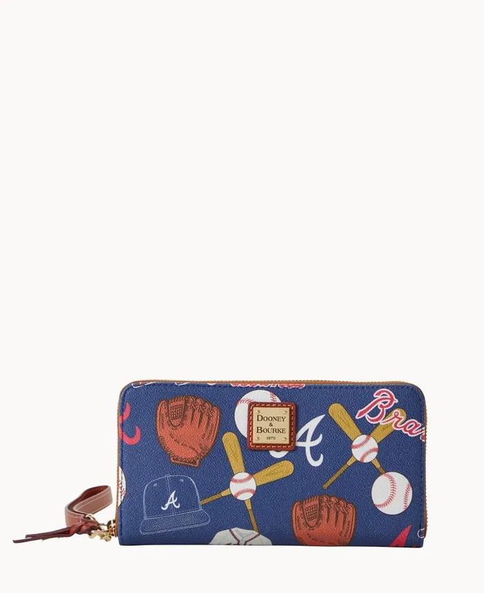 Dooney and Bourke MLB Braves Large Zip Around Wristlet Braves WomenMen Wallets Dooney and Bourke MLB Braves Large Zip Around Wristlet Braves WomenMen Wallets