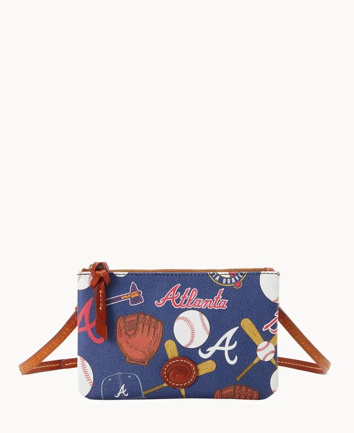 Dooney and Bourke MLB Braves Top Zip Crossbody Braves WomenMen Crossbodies