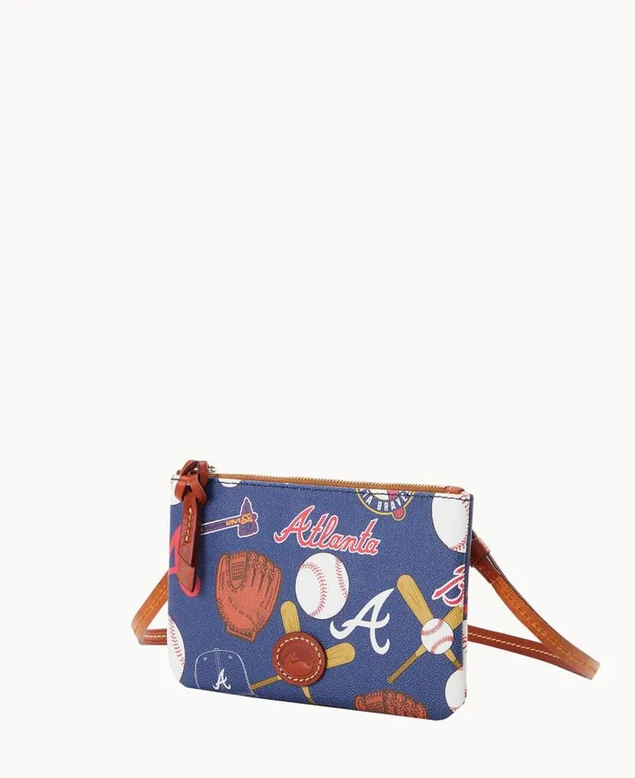 Dooney and Bourke MLB Braves Top Zip Crossbody Braves WomenMen Crossbodies