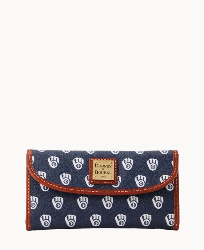 Dooney and Bourke MLB Brewers Continental Clutch Brewers WomenMen Wallets