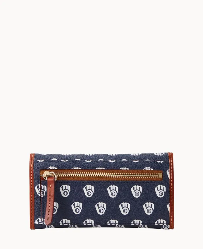Dooney and Bourke MLB Brewers Continental Clutch Brewers WomenMen Wallets