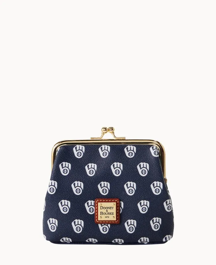 Dooney and Bourke MLB Brewers Large Framed Purse Brewers WomenMen Wallets