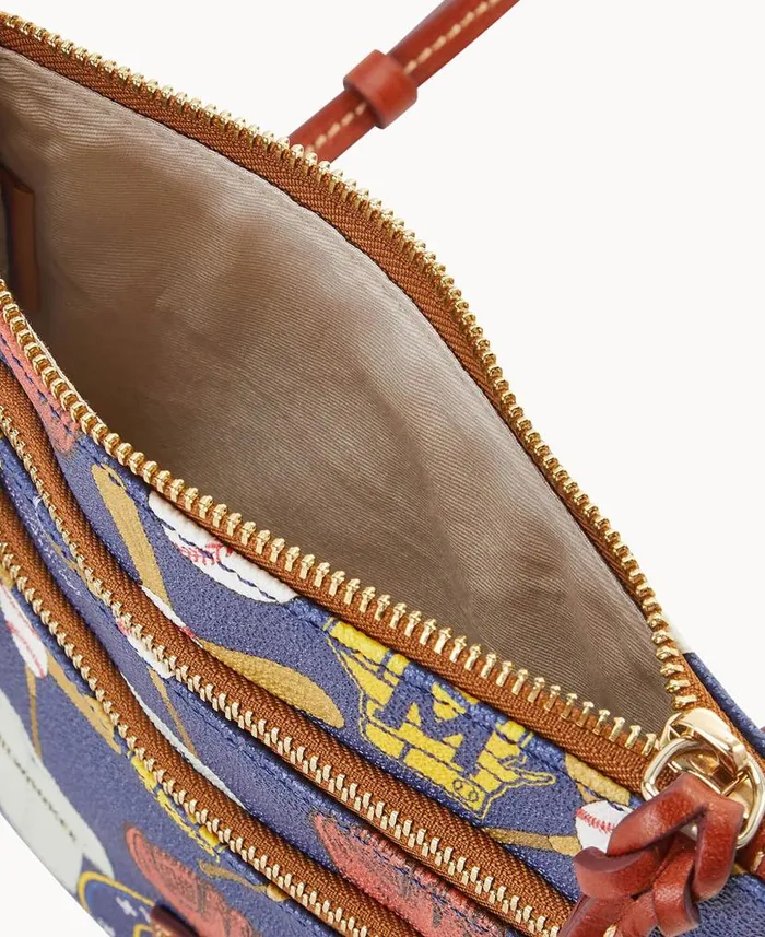 Dooney and Bourke MLB Brewers N S Triple Zip Crossbody Brewers WomenMen Crossbodies Dooney and Bourke MLB Brewers N S Triple Zip Crossbody Brewers WomenMen Crossbodies