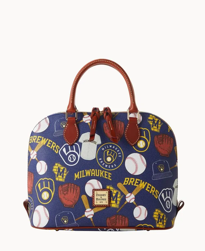 Dooney and Bourke MLB Brewers Zip Zip Satchel Brewers WomenMen Satchels