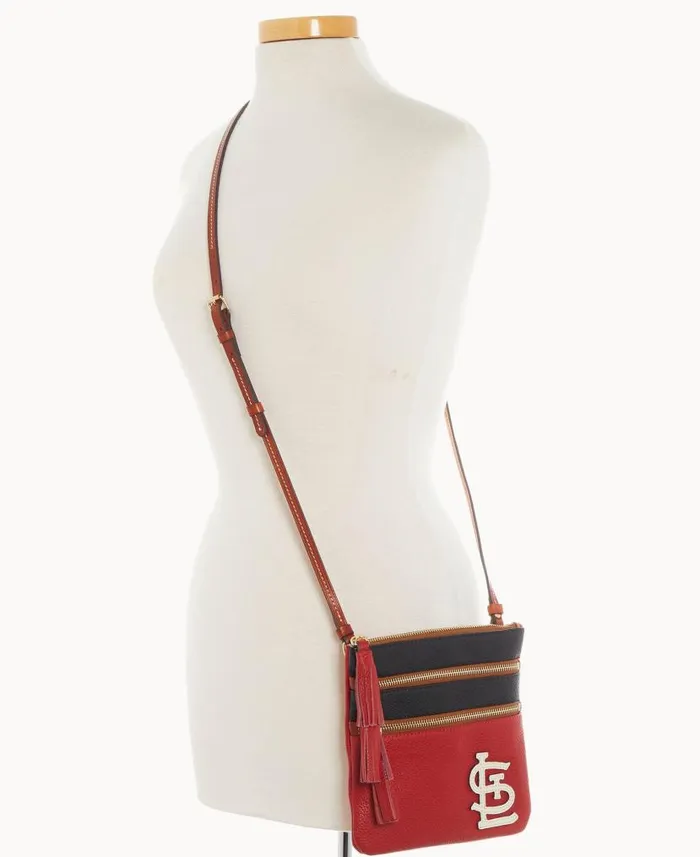 Dooney and Bourke MLB Cardinals Triple Zip Crossbody Cardinals WomenMen Crossbodies Dooney and Bourke MLB Cardinals Triple Zip Crossbody Cardinals WomenMen Crossbodies