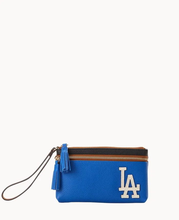 Dooney and Bourke MLB Dodgers Double Zip Wristlet Dodgers WomenMen Wallets