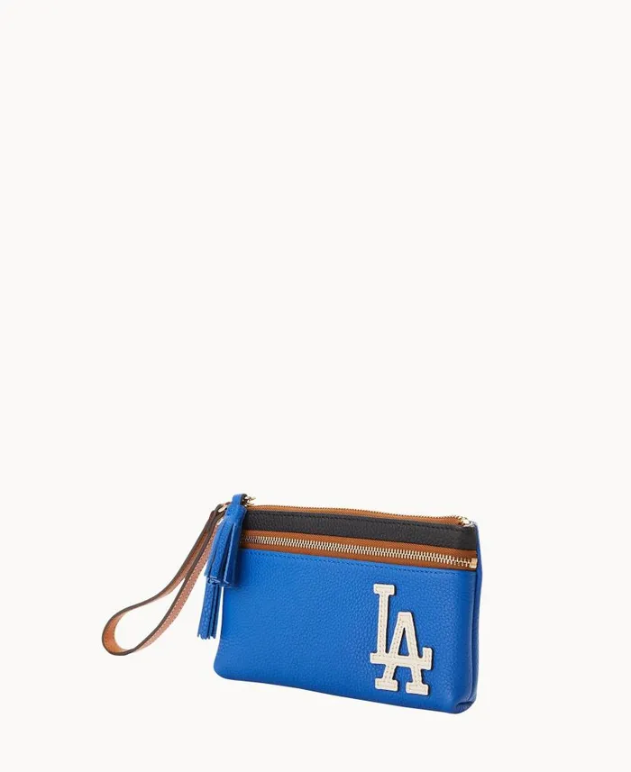 Dooney and Bourke MLB Dodgers Double Zip Wristlet Dodgers WomenMen Wallets
